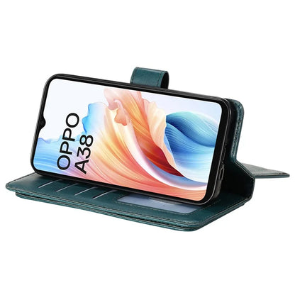 KT Multi-functional Series-1 For Oppo A38 4G Case 10 Card Slots Leather Phone Protective Cover