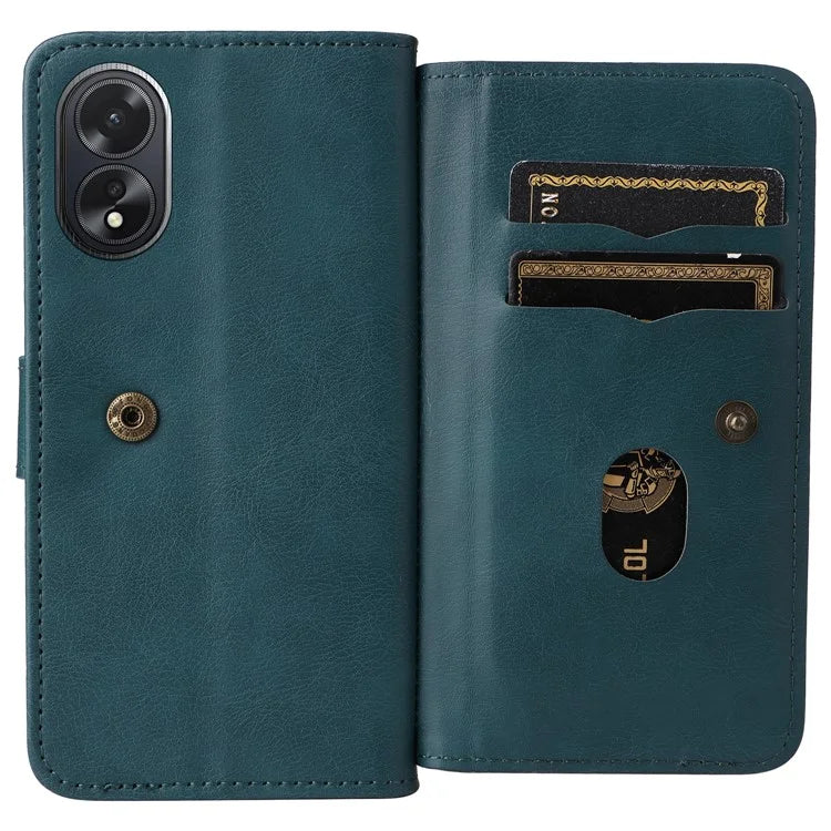 KT Multi-functional Series-1 For Oppo A38 4G Case 10 Card Slots Leather Phone Protective Cover