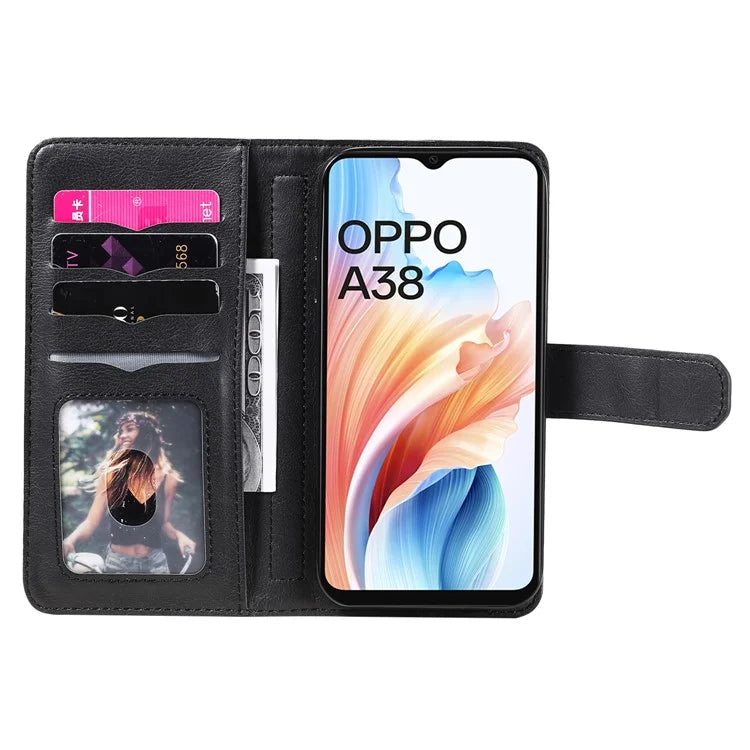 KT Multi-functional Series-1 For Oppo A38 4G Case 10 Card Slots Leather Phone Protective Cover