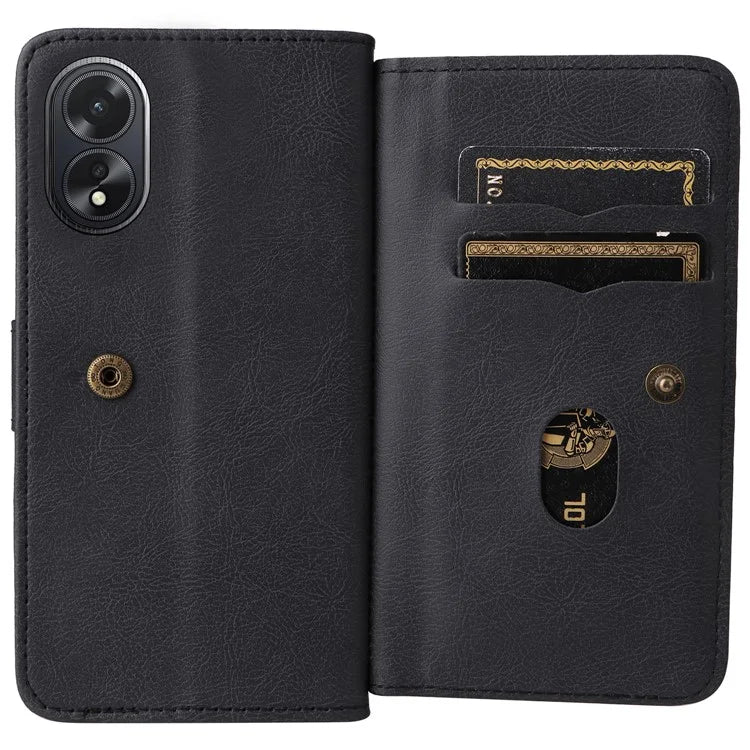 KT Multi-functional Series-1 For Oppo A38 4G Case 10 Card Slots Leather Phone Protective Cover