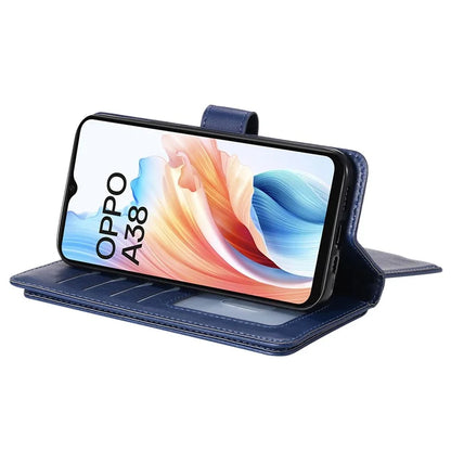 KT Multi-functional Series-1 For Oppo A38 4G Case 10 Card Slots Leather Phone Protective Cover