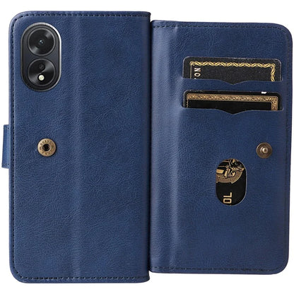 KT Multi-functional Series-1 For Oppo A38 4G Case 10 Card Slots Leather Phone Protective Cover