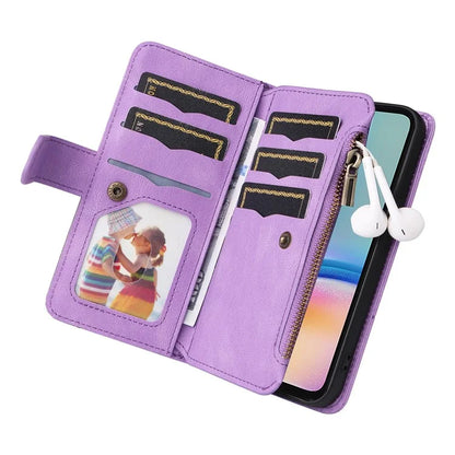 KT Multi-function Series-5 For Samsung Galaxy A05s 4G Case Magnetic Leather Phone Cover Splicing Wallet with Stand