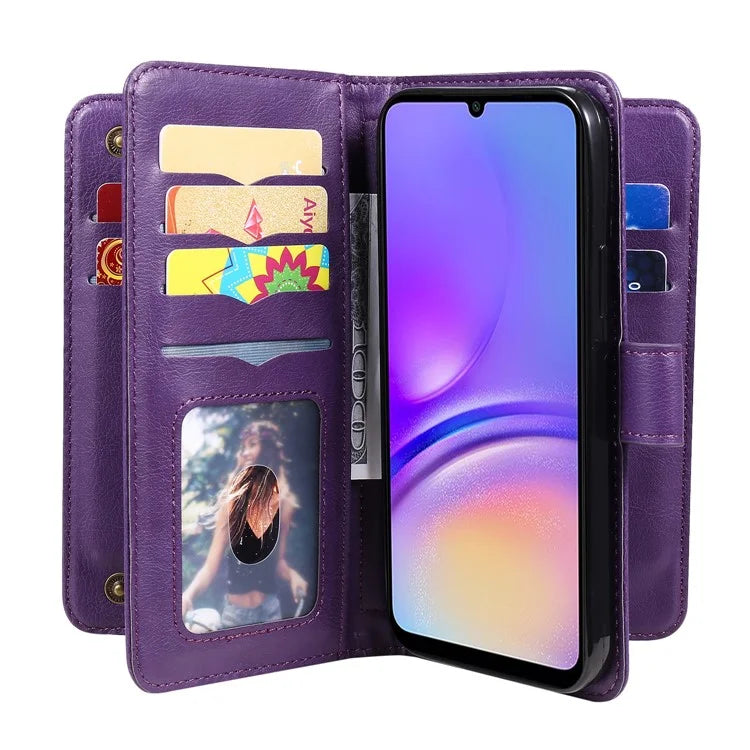 KT Multi-functional Series-1 For Samsung Galaxy A05 4G Case 10 Card Slots Leather Phone Wallet Cover