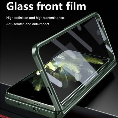 For Oppo Find N3 5G Case Pen Slot Tempered Glass Screen Film Hinge Design Phone Cover with Stylus