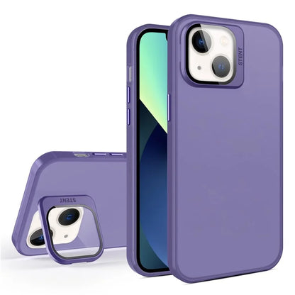 For iPhone 13 Case Lens Film Kickstand Matte Phone Cover