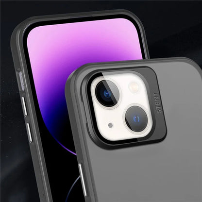 For iPhone 13 Case Lens Film Kickstand Matte Phone Cover
