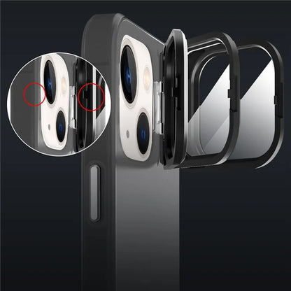 For iPhone 13 Case Lens Film Kickstand Matte Phone Cover