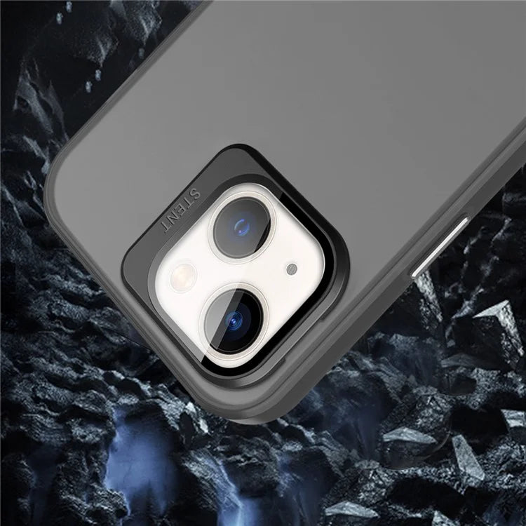 For iPhone 13 Case Lens Film Kickstand Matte Phone Cover