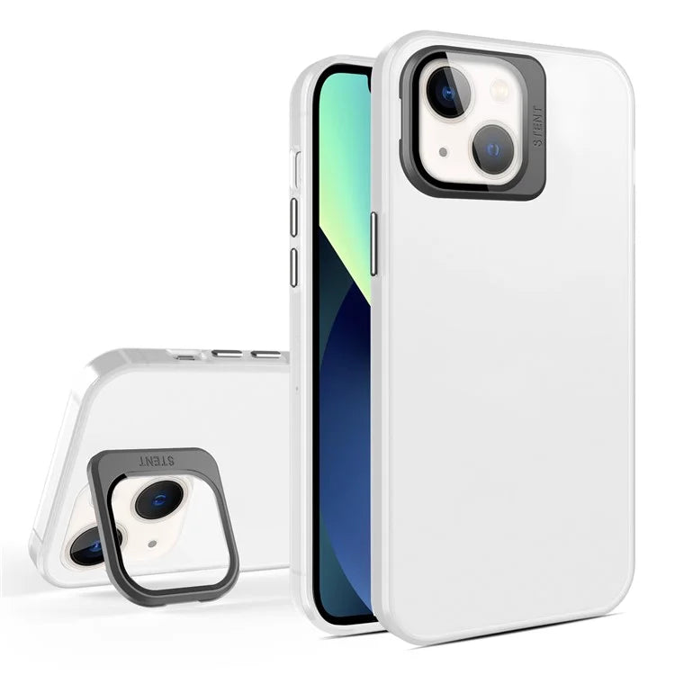 For iPhone 13 Case Lens Film Kickstand Matte Phone Cover