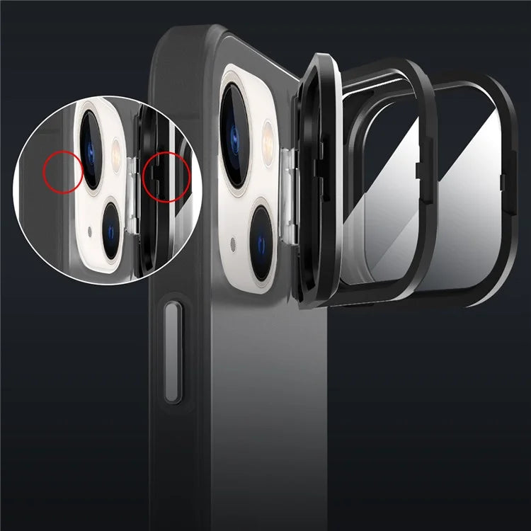 For iPhone 13 Case Lens Film Kickstand Matte Phone Cover