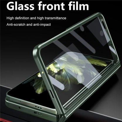 For OnePlus Open Case Tempered Glass Film Hinge Protection PC Cover with Stylus / Stylus Slot