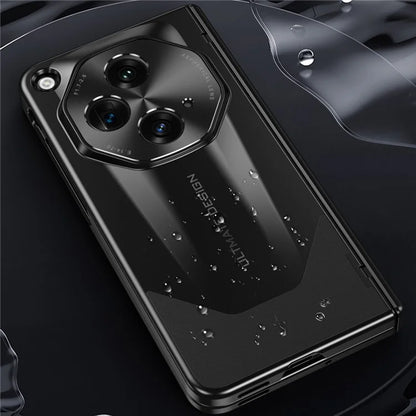 For OnePlus Open Case Tempered Glass Film Hinge Protection PC Cover with Stylus / Stylus Slot