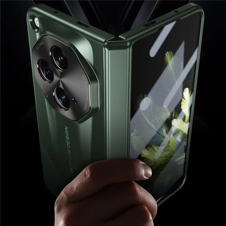 For OnePlus Open Case Tempered Glass Film Hinge Protection PC Cover with Stylus / Stylus Slot