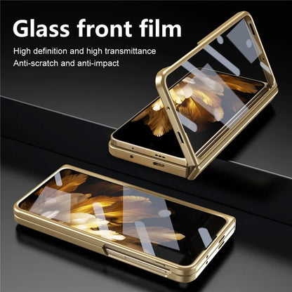 For OnePlus Open Phone Case Tempered Glass Film Hinge Protection Hard PC Cover