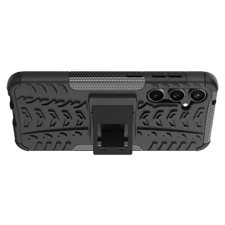 For Samsung Galaxy S23 FE Case Cool Tyre Pattern PC+TPU Kickstand Cover