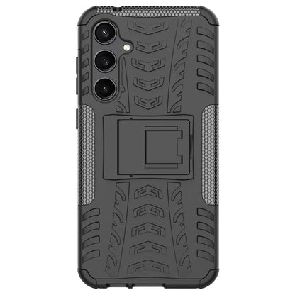 For Samsung Galaxy S23 FE Case Cool Tyre Pattern PC+TPU Kickstand Cover