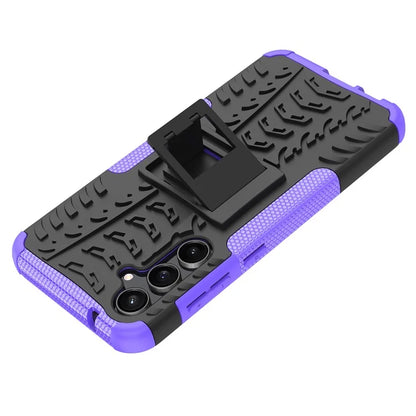For Samsung Galaxy S23 FE Case Cool Tyre Pattern PC+TPU Kickstand Cover