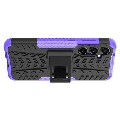 For Samsung Galaxy S23 FE Case Cool Tyre Pattern PC+TPU Kickstand Cover