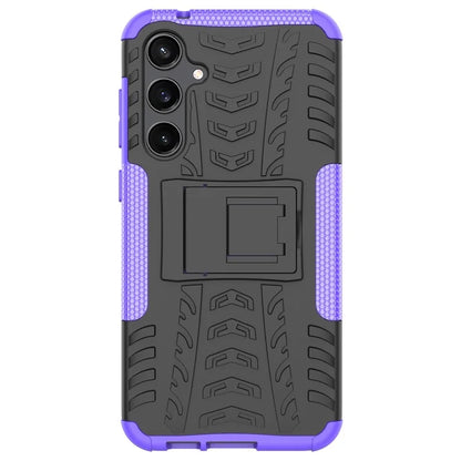 For Samsung Galaxy S23 FE Case Cool Tyre Pattern PC+TPU Kickstand Cover