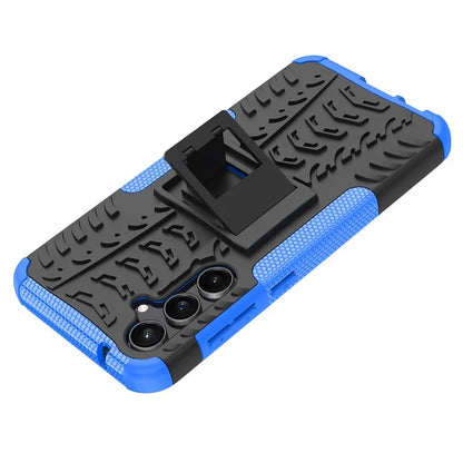 For Samsung Galaxy S23 FE Case Cool Tyre Pattern PC+TPU Kickstand Cover