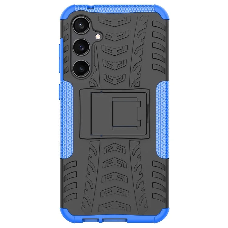 For Samsung Galaxy S23 FE Case Cool Tyre Pattern PC+TPU Kickstand Cover