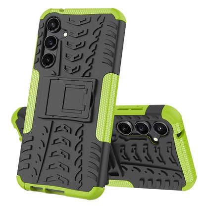 For Samsung Galaxy S23 FE Case Cool Tyre Pattern PC+TPU Kickstand Cover