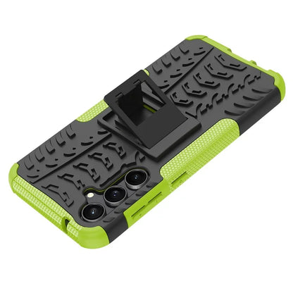 For Samsung Galaxy S23 FE Case Cool Tyre Pattern PC+TPU Kickstand Cover