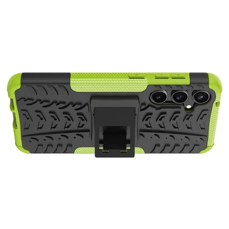 For Samsung Galaxy S23 FE Case Cool Tyre Pattern PC+TPU Kickstand Cover