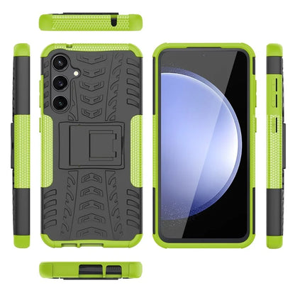 For Samsung Galaxy S23 FE Case Cool Tyre Pattern PC+TPU Kickstand Cover