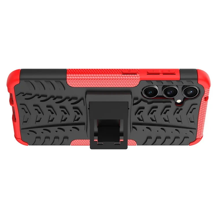 For Samsung Galaxy S23 FE Case Cool Tyre Pattern PC+TPU Kickstand Cover