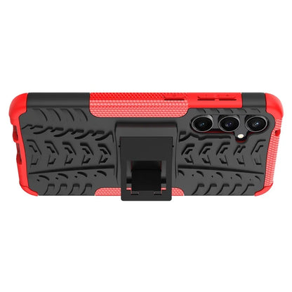 For Samsung Galaxy S23 FE Case Cool Tyre Pattern PC+TPU Kickstand Cover