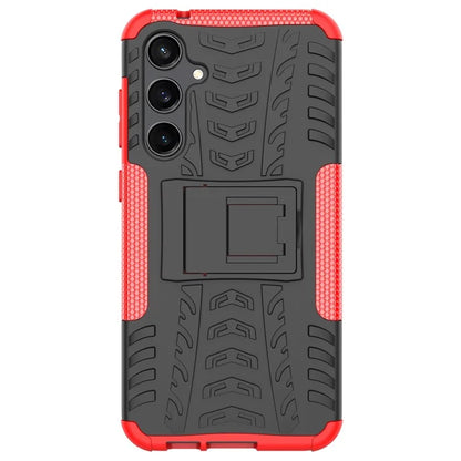 For Samsung Galaxy S23 FE Case Cool Tyre Pattern PC+TPU Kickstand Cover