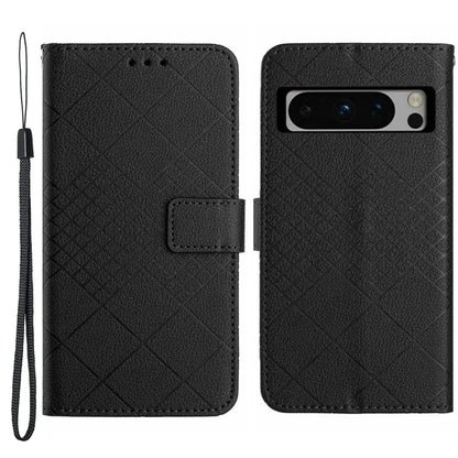 HT06 For Google Pixel 8 Pro Case PU Leather Rhombus Foldable Stand Phone Cover
