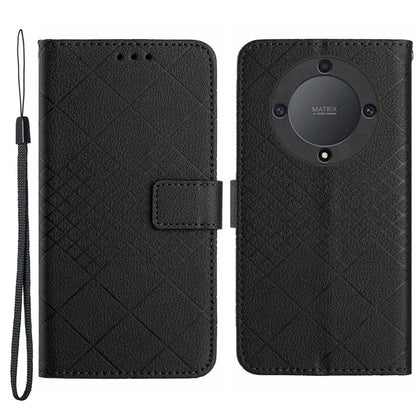 HT06 For Honor X9a 5G / X40 5G / Magic5 Lite 5G Case Rhombus Imprinted PU Leather Phone Cover