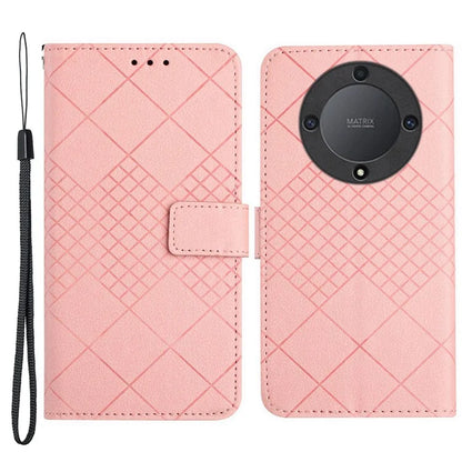 HT06 For Honor X9a 5G / X40 5G / Magic5 Lite 5G Case Rhombus Imprinted PU Leather Phone Cover
