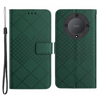 HT06 For Honor X9a 5G / X40 5G / Magic5 Lite 5G Case Rhombus Imprinted PU Leather Phone Cover