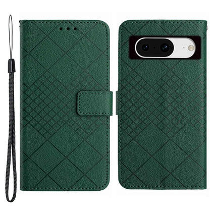 HT06 For Google Pixel 8 Case PU Leather Rhombus Scratch Proof Phone Cover