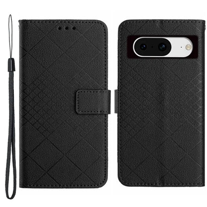 HT06 For Google Pixel 8 Case PU Leather Rhombus Scratch Proof Phone Cover