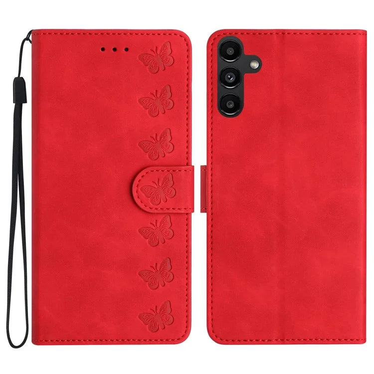For Samsung Galaxy A15 5G Case Imprinted Butterfly Wallet PU Leather Phone Stand Cover