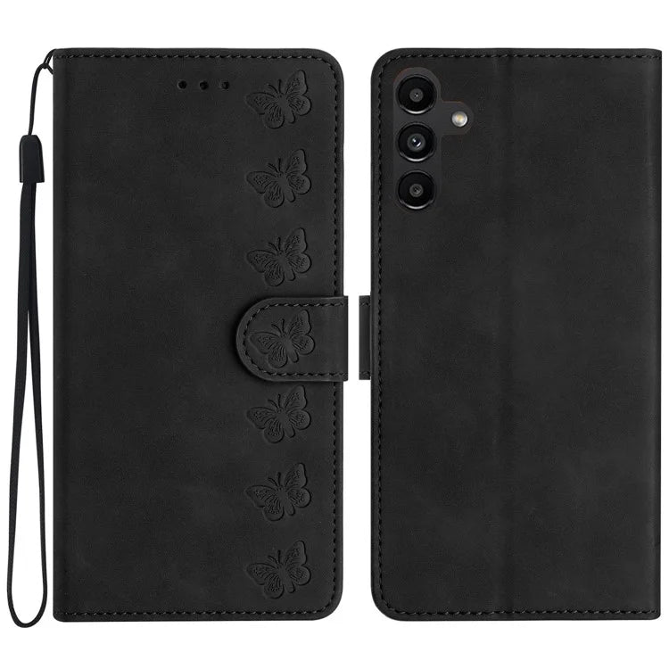 For Samsung Galaxy A15 5G Case Imprinted Butterfly Wallet PU Leather Phone Stand Cover