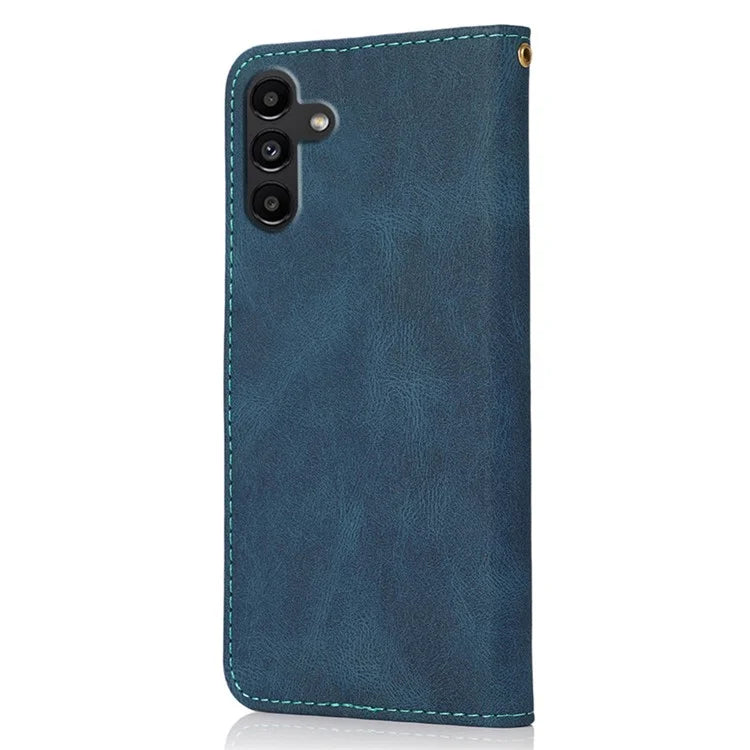For Samsung Galaxy A05s 4G Case Color Splicing PU Leather Phone Cover
