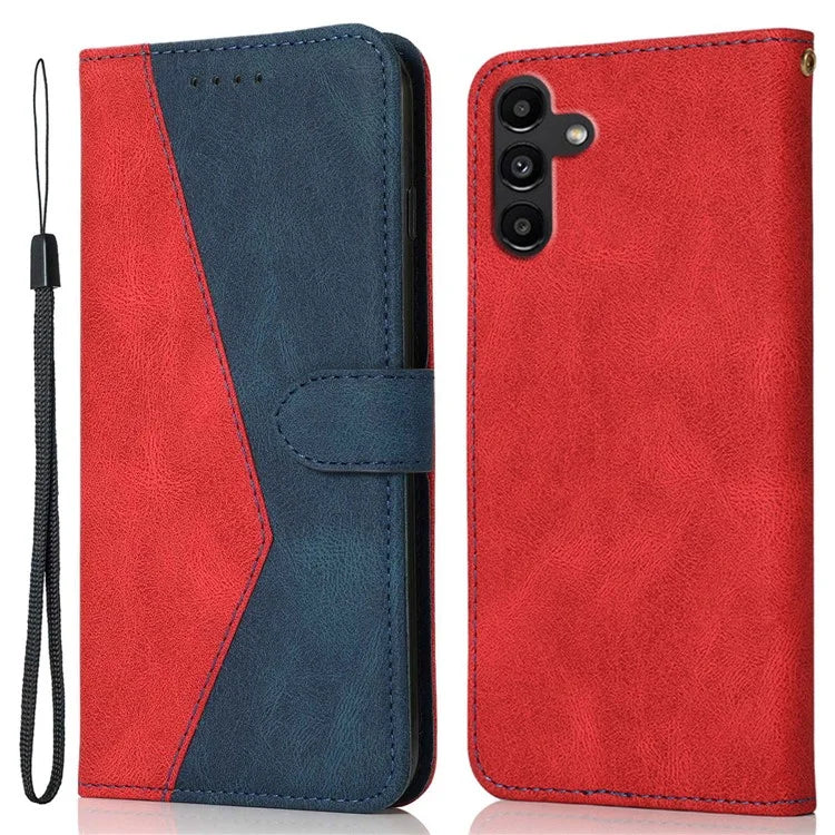 For Samsung Galaxy A05s 4G Case Color Splicing PU Leather Phone Cover