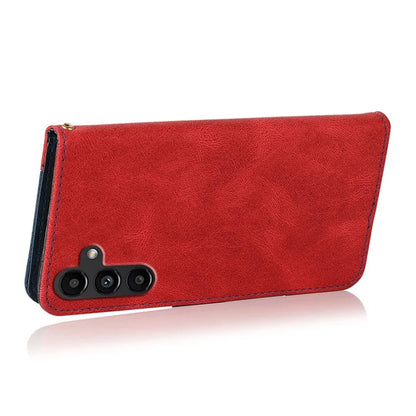 For Samsung Galaxy A05s 4G Case Color Splicing PU Leather Phone Cover