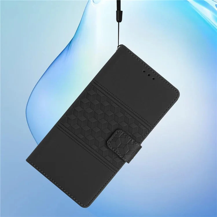 For Samsung Galaxy A05 4G Case Anti-fall Imprinted Rhombus Wallet Stand Phone Cover