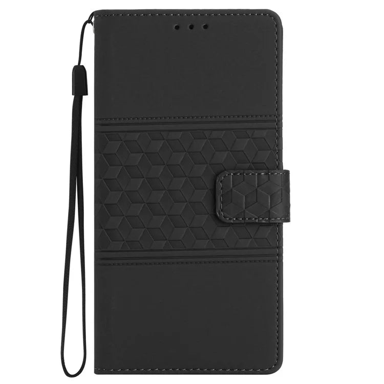 For Samsung Galaxy A05 4G Case Anti-fall Imprinted Rhombus Wallet Stand Phone Cover