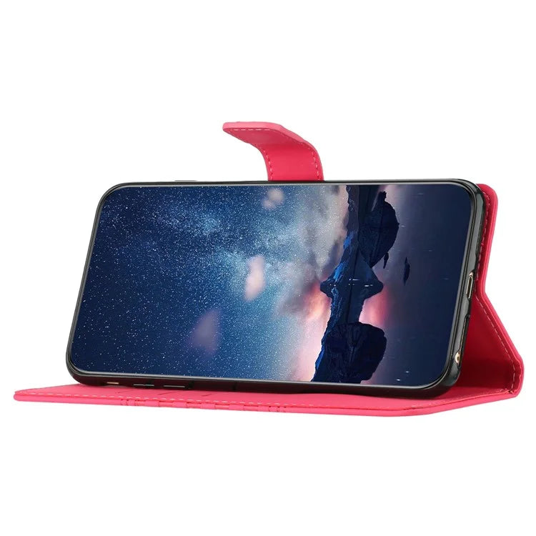 For Samsung Galaxy A05 4G Case Anti-fall Imprinted Rhombus Wallet Stand Phone Cover