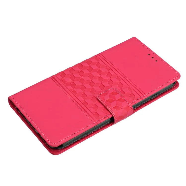 For Samsung Galaxy A05 4G Case Anti-fall Imprinted Rhombus Wallet Stand Phone Cover