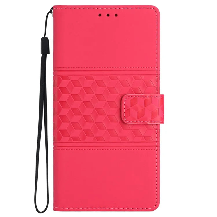 For Samsung Galaxy A05 4G Case Anti-fall Imprinted Rhombus Wallet Stand Phone Cover