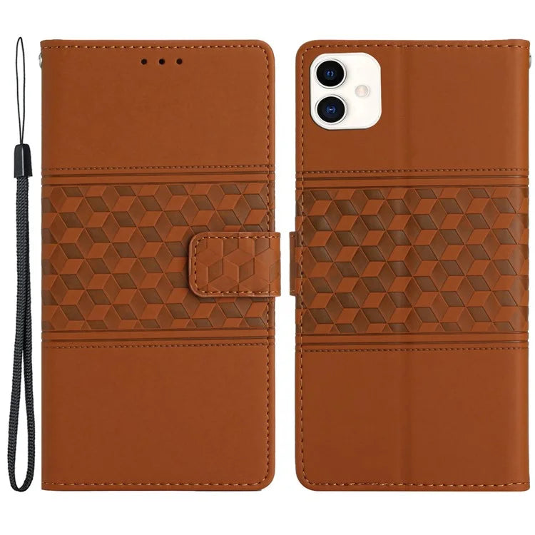 For Samsung Galaxy A05 4G Case Anti-fall Imprinted Rhombus Wallet Stand Phone Cover